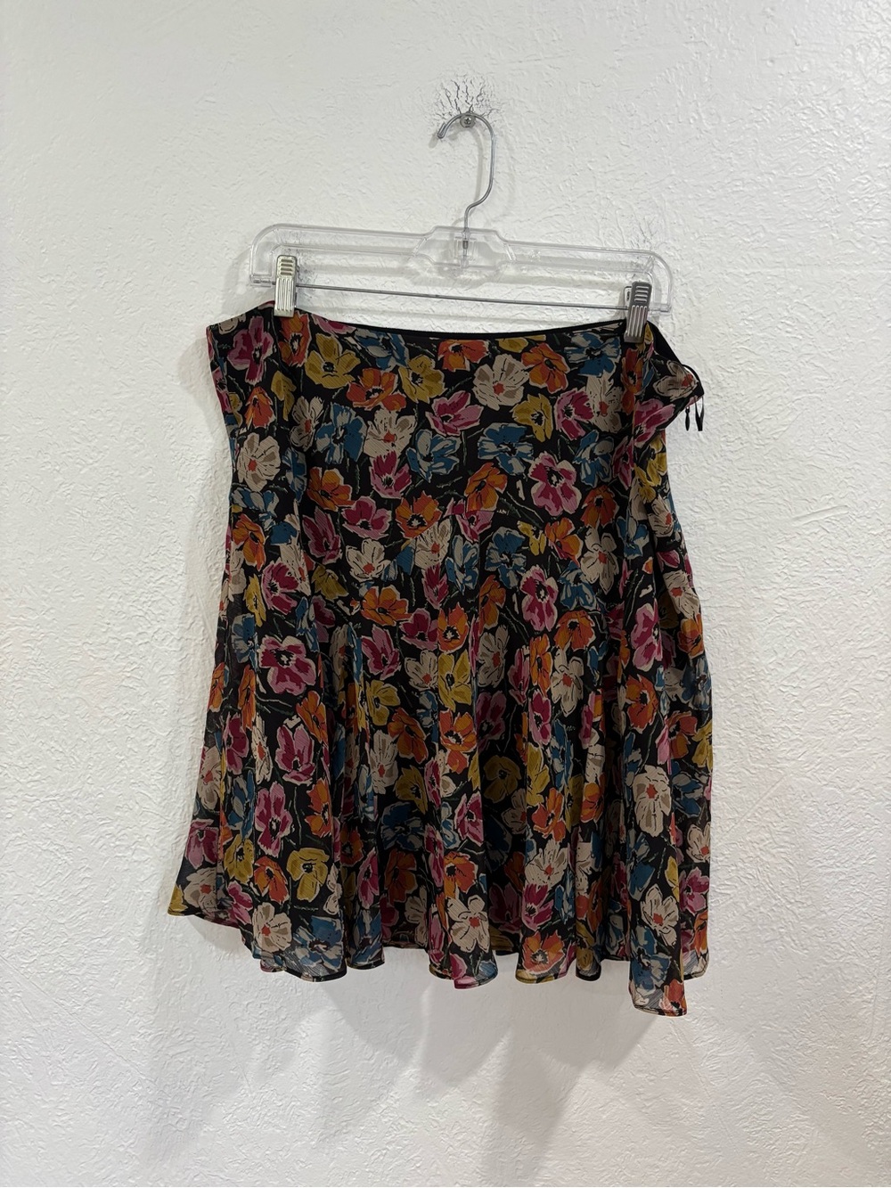 Lauren Ralph Lauren Black Floral Godet Flare Skirt